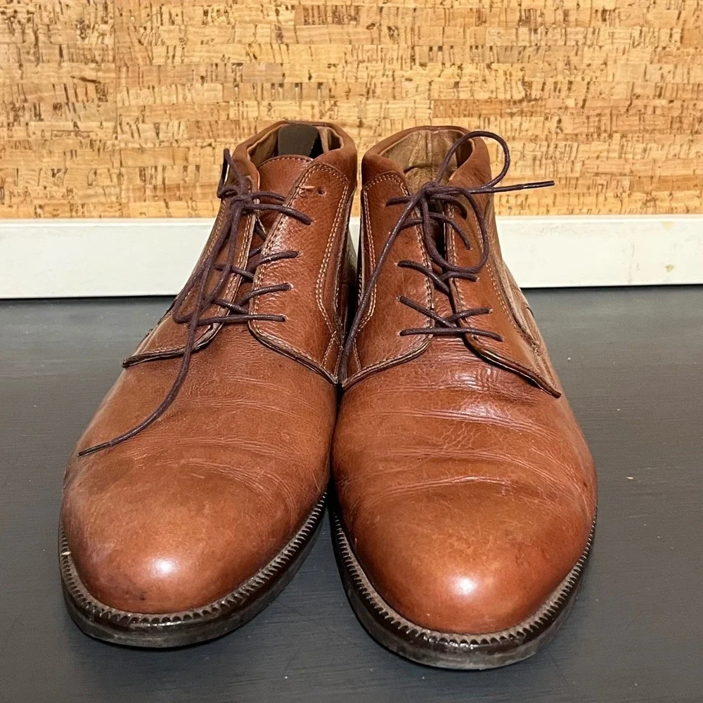 Johnston & Murphy‎ Mens Brown Leather Chukka Boots Size 10 M